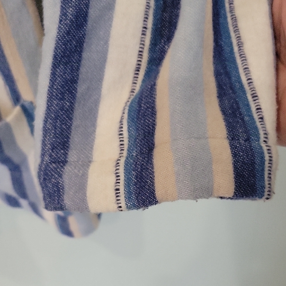 Pendleton Blue and White Striped 100% Cotton Chore Jacket Size Large - Picture 5 of 11